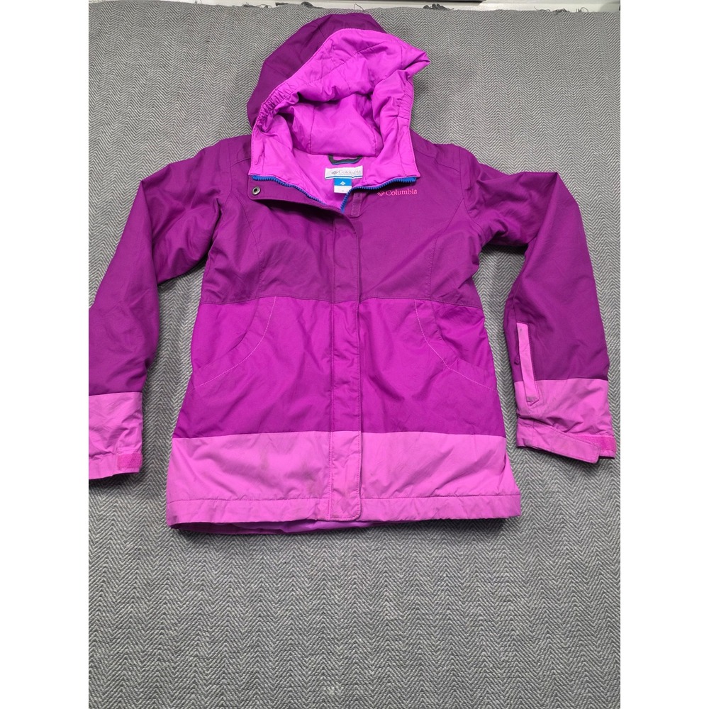 Columbia Womens Purple‎ Pink Colorblock Hooded Ski Jacket Size Medium M